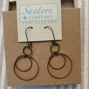 Mixed metal drop earrings